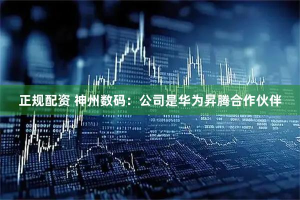 正规配资 神州数码：公司是华为昇腾合作伙伴